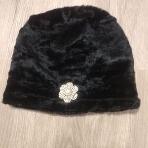 Kenneth Cole Black Fuzzy Hat